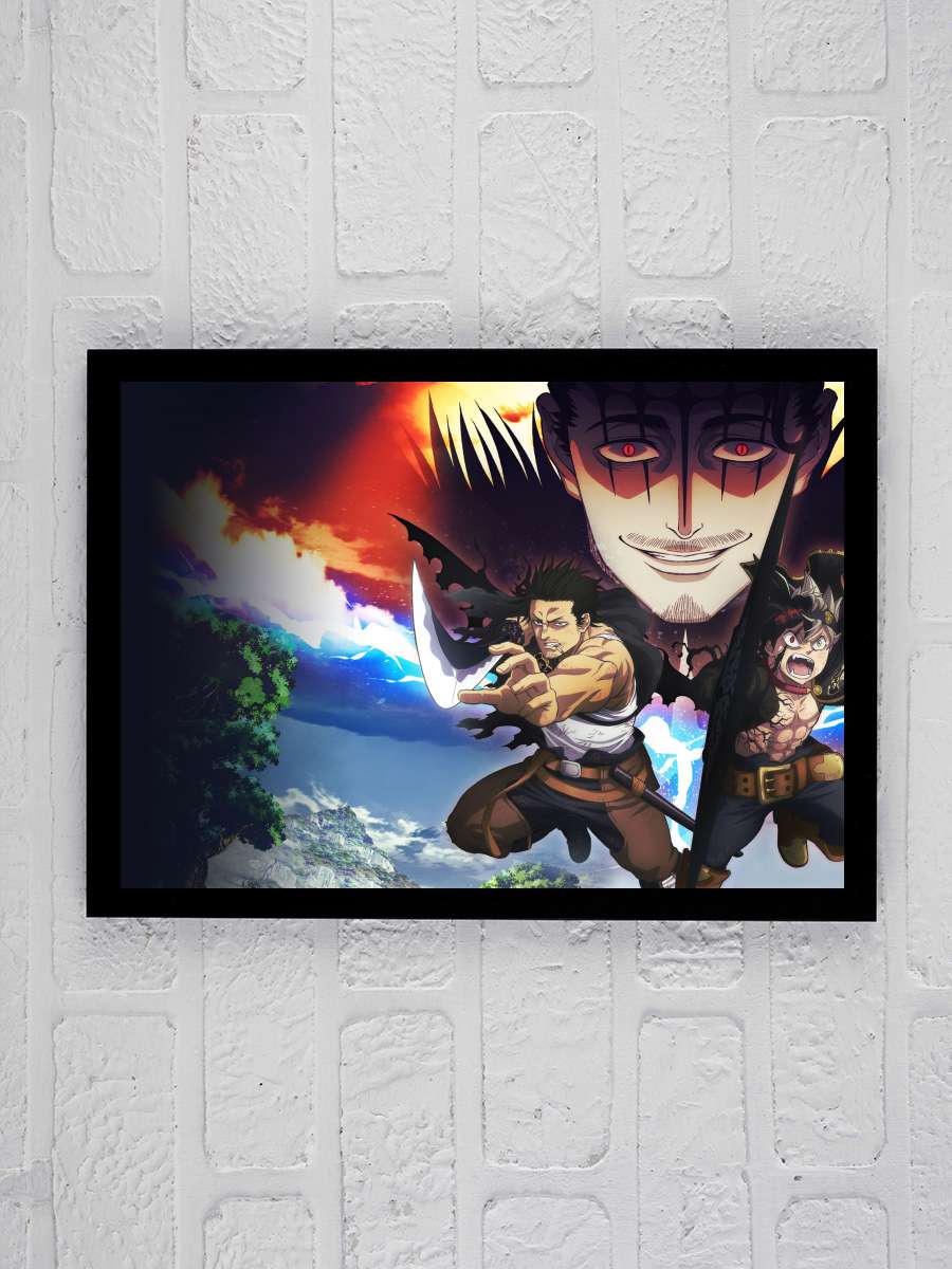 Black Clover - ブラッククローバー Dizi Tablo Siyah Çerçeveli Dizi Poster Duvar Tablo