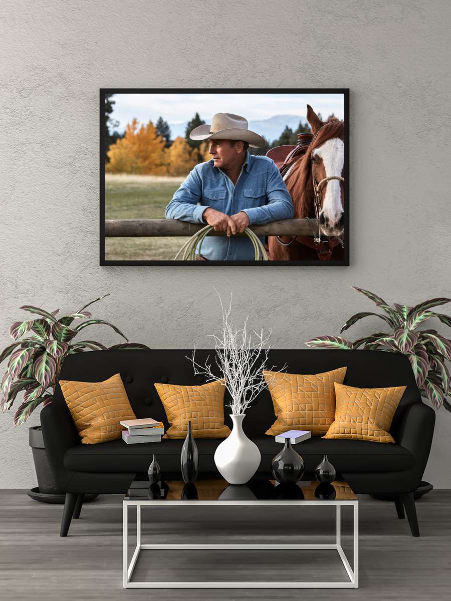 Yellowstone Dizi Tablo Siyah Çerçeveli Dizi Poster Duvar Tablo