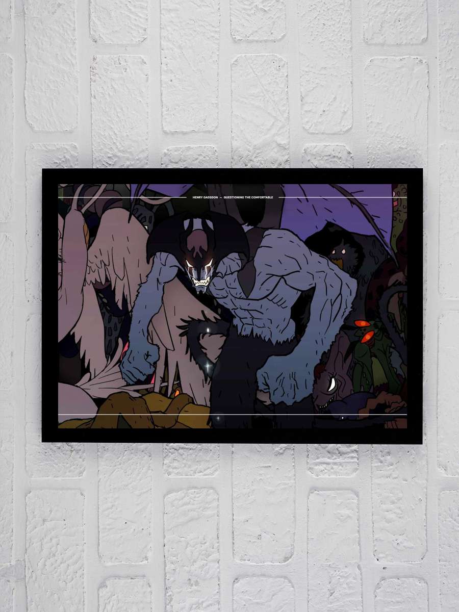 DEVILMAN crybaby Dizi Tablo Siyah Çerçeveli Dizi Poster Duvar Tablo