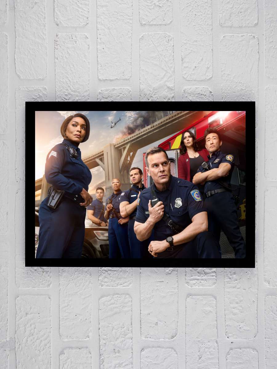 9-1-1 Dizi Tablo Siyah Çerçeveli Dizi Poster Duvar Tablo