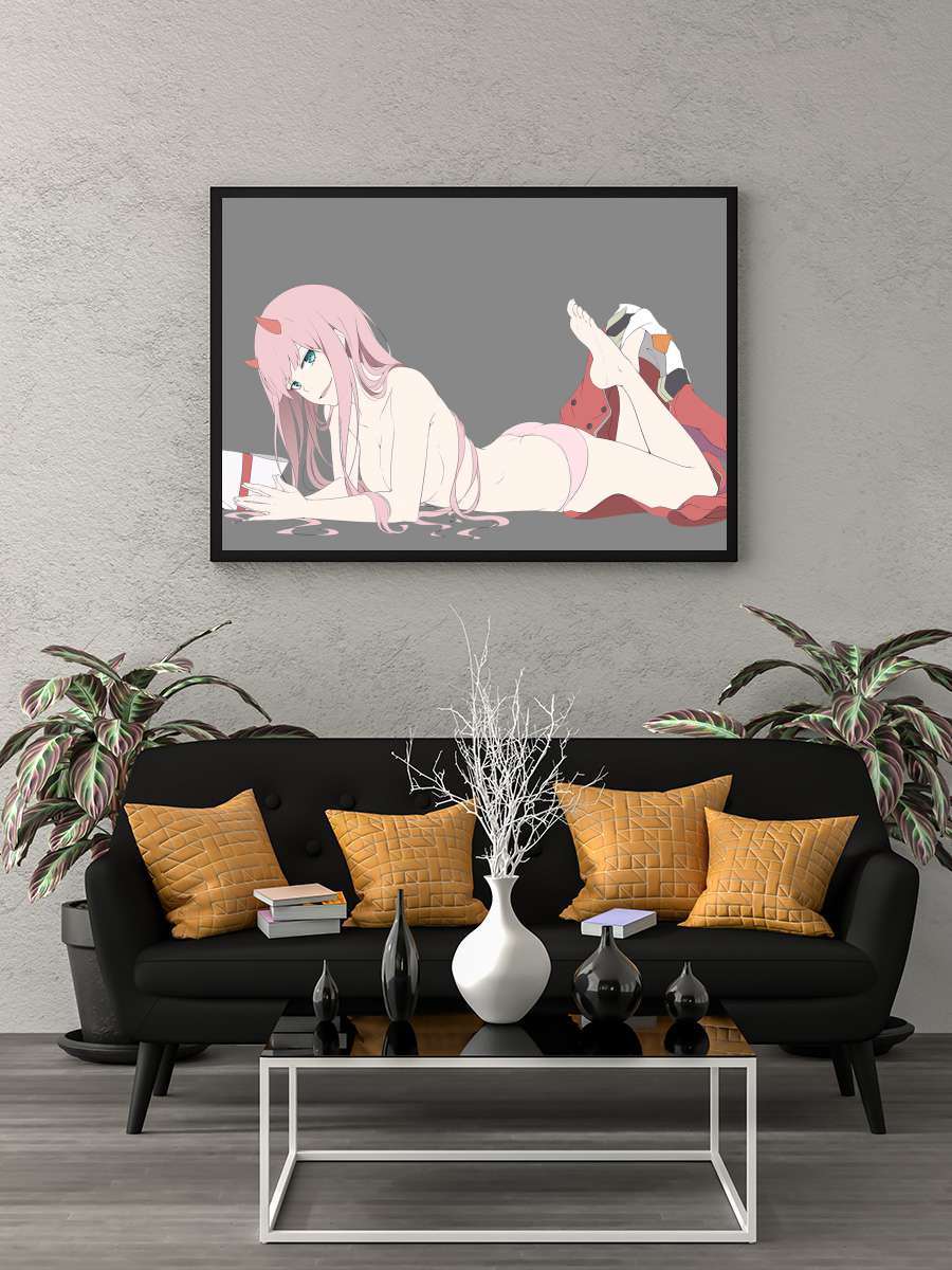 Darling in the FranXX - ダーリン・イン・ザ・フランキス Dizi Tablo Siyah Çerçeveli Dizi Poster Duvar Tablo