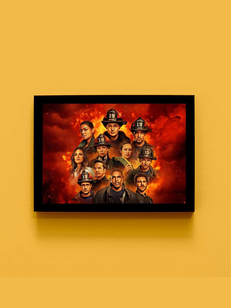 Station 19 Dizi Tablo Siyah Çerçeveli Dizi Poster Duvar Tablo