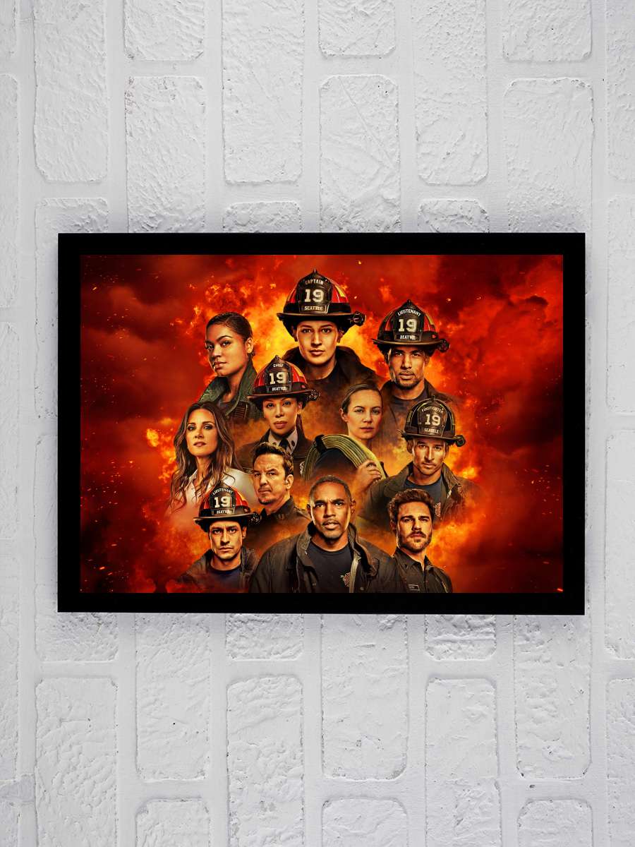 Station 19 Dizi Tablo Siyah Çerçeveli Dizi Poster Duvar Tablo