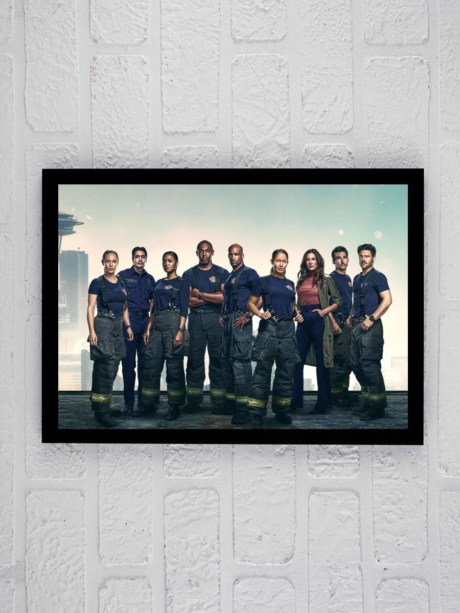 Station 19 Dizi Tablo Siyah Çerçeveli Dizi Poster Duvar Tablo