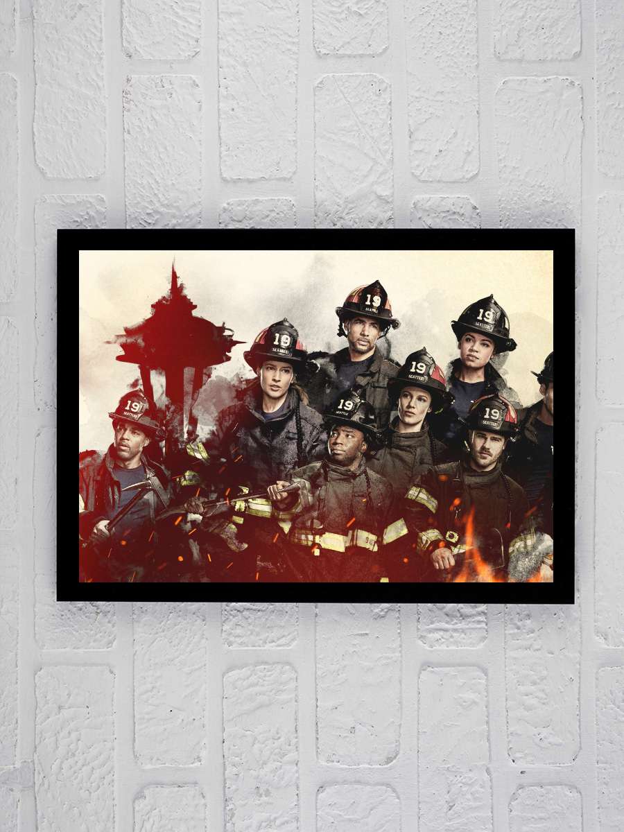 Station 19 Dizi Tablo Siyah Çerçeveli Dizi Poster Duvar Tablo