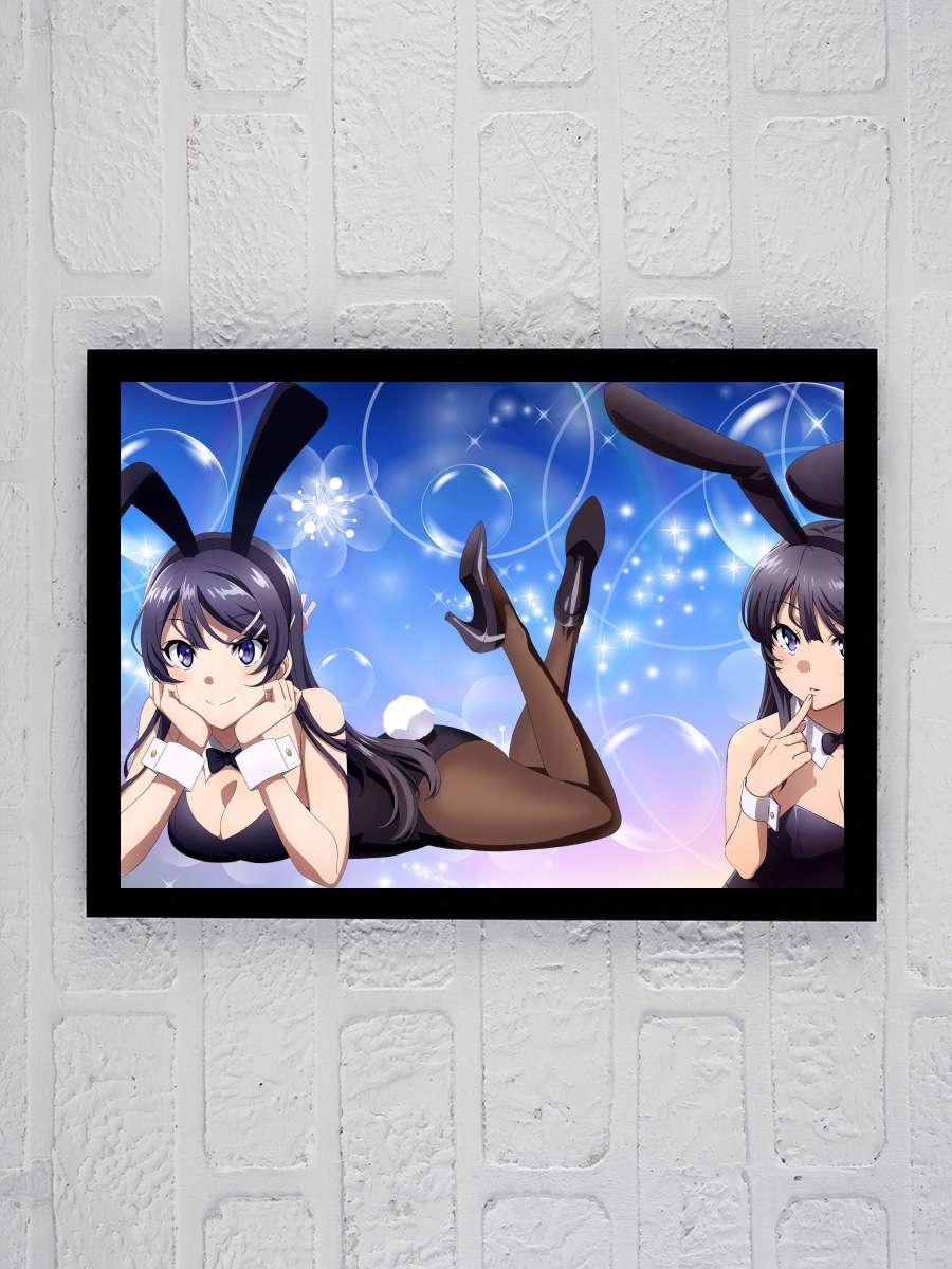 Seishun Buta Yarou wa Bunny Girl Senpai no Yume wo Minai - 青春ブタ野郎はバニーガール先輩の夢を見ない Dizi Tablo Siyah Çerçeveli Dizi Poster Duvar Tablo