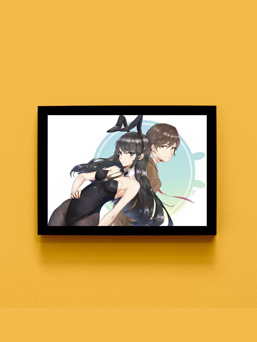 Seishun Buta Yarou wa Bunny Girl Senpai no Yume wo Minai - 青春ブタ野郎はバニーガール先輩の夢を見ない Dizi Tablo Siyah Çerçeveli Dizi Poster Duvar Tablo