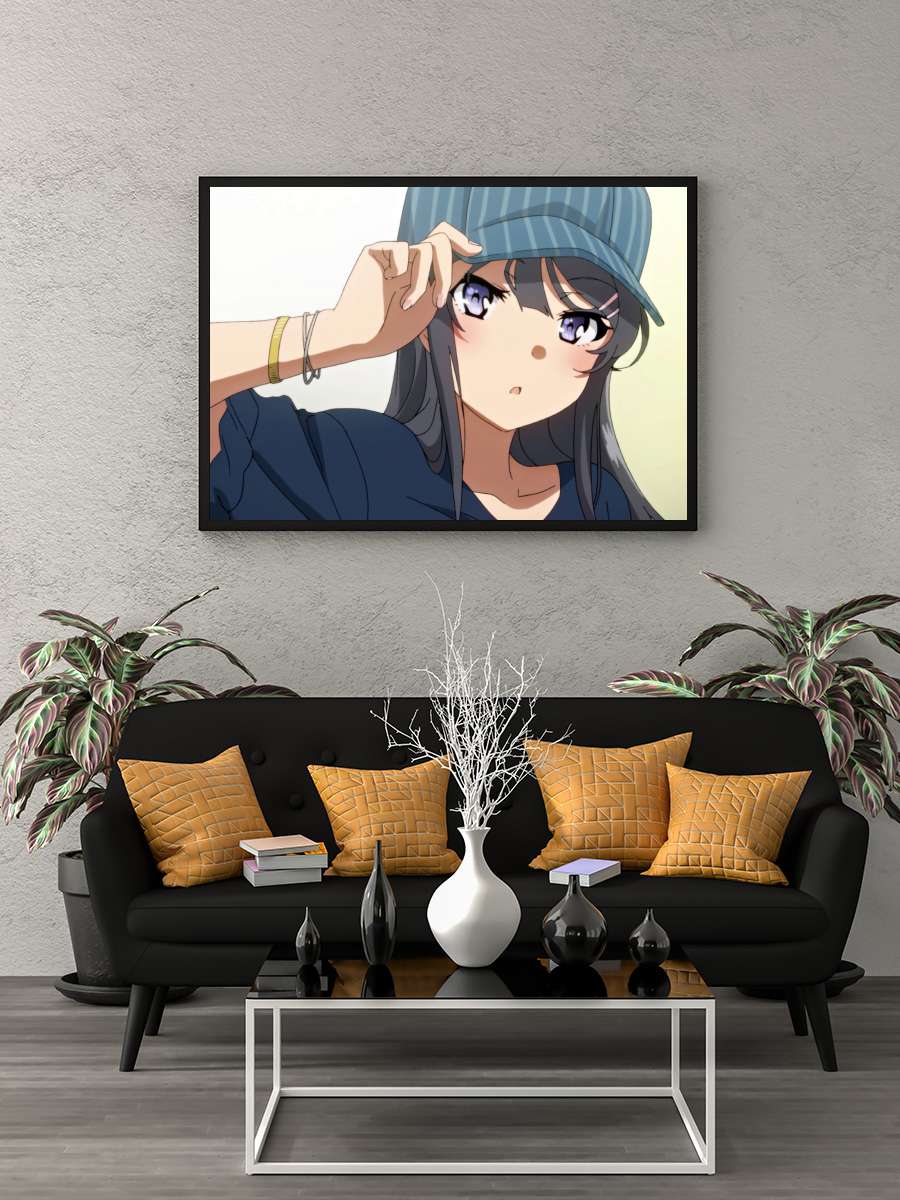 Seishun Buta Yarou wa Bunny Girl Senpai no Yume wo Minai - 青春ブタ野郎はバニーガール先輩の夢を見ない Dizi Tablo Siyah Çerçeveli Dizi Poster Duvar Tablo