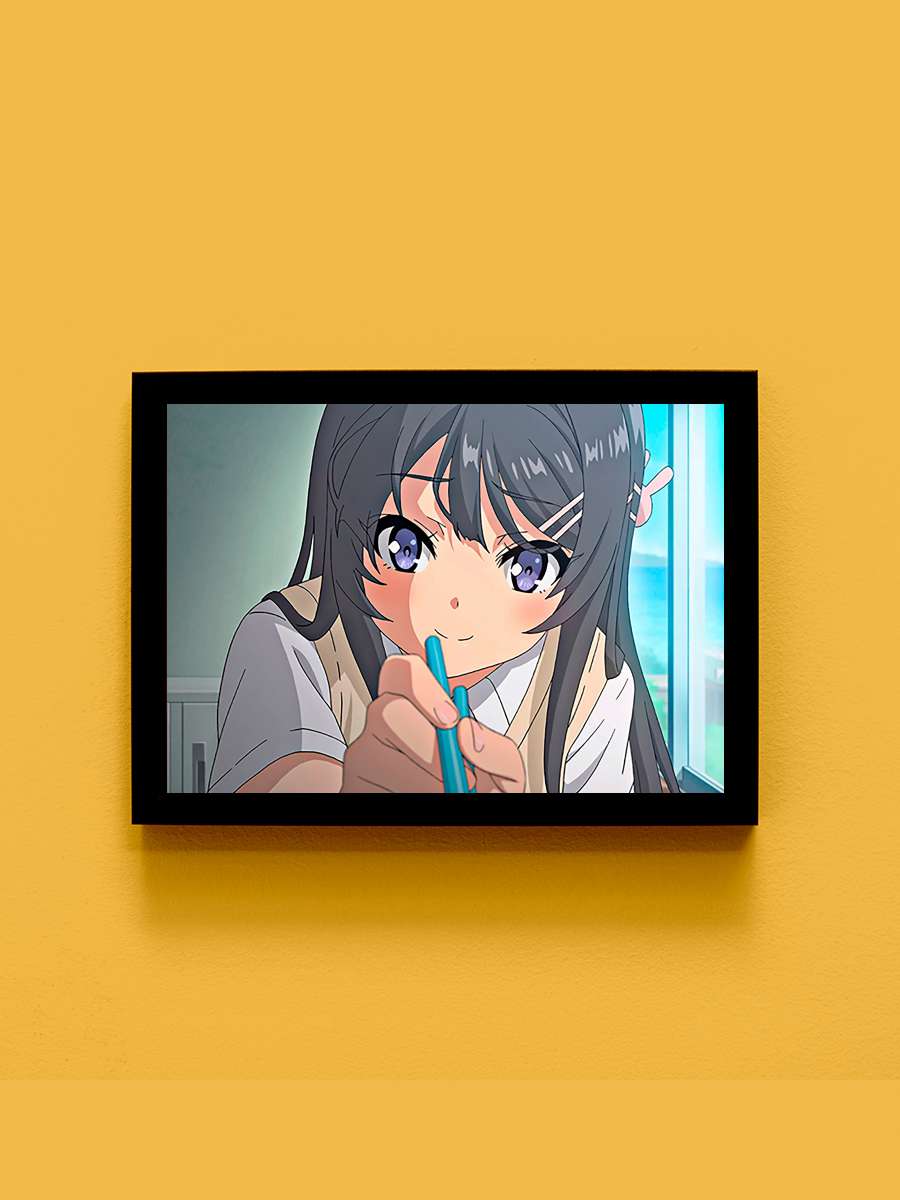 Seishun Buta Yarou wa Bunny Girl Senpai no Yume wo Minai - 青春ブタ野郎はバニーガール先輩の夢を見ない Dizi Tablo Siyah Çerçeveli Dizi Poster Duvar Tablo