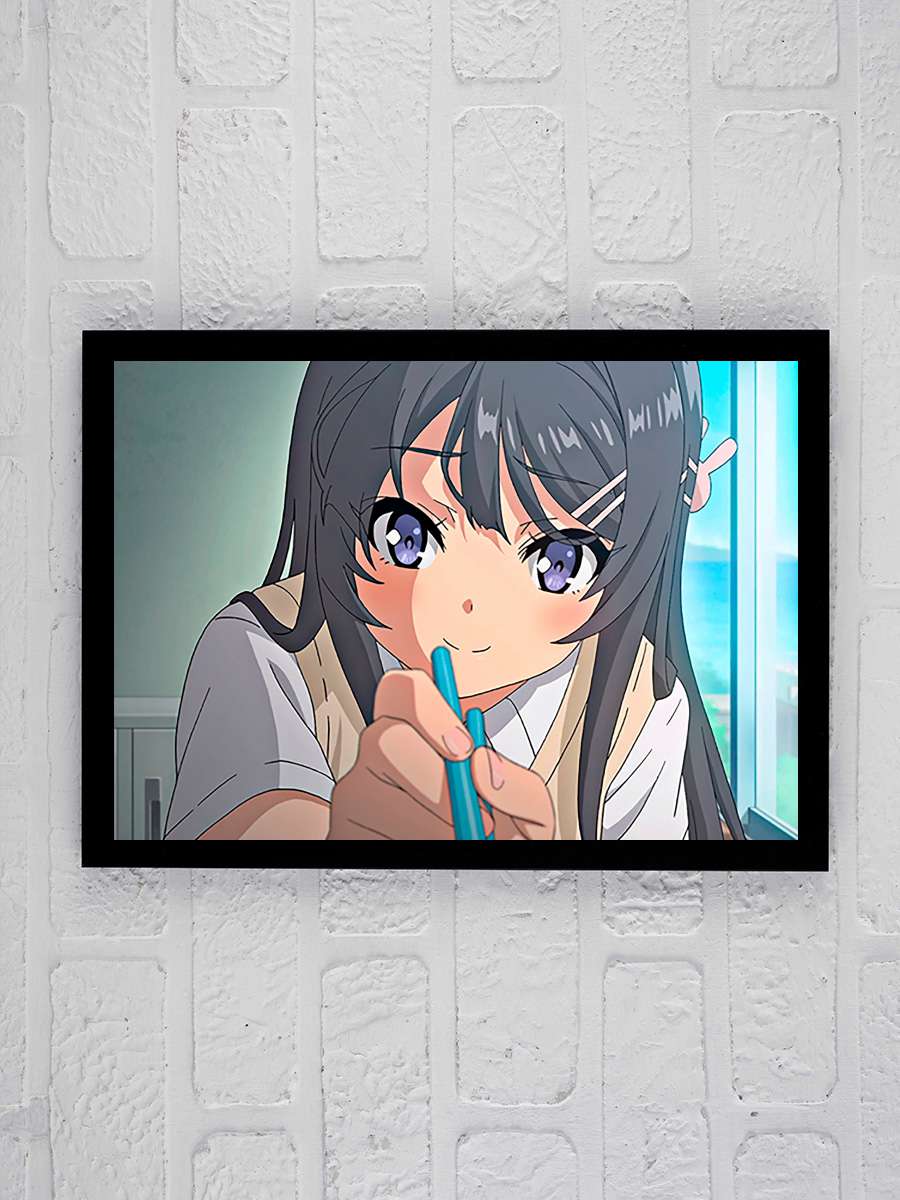 Seishun Buta Yarou wa Bunny Girl Senpai no Yume wo Minai - 青春ブタ野郎はバニーガール先輩の夢を見ない Dizi Tablo Siyah Çerçeveli Dizi Poster Duvar Tablo