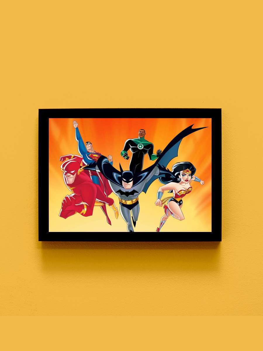 Justice League Unlimited Dizi Tablo Siyah Çerçeveli Dizi Poster Duvar Tablo