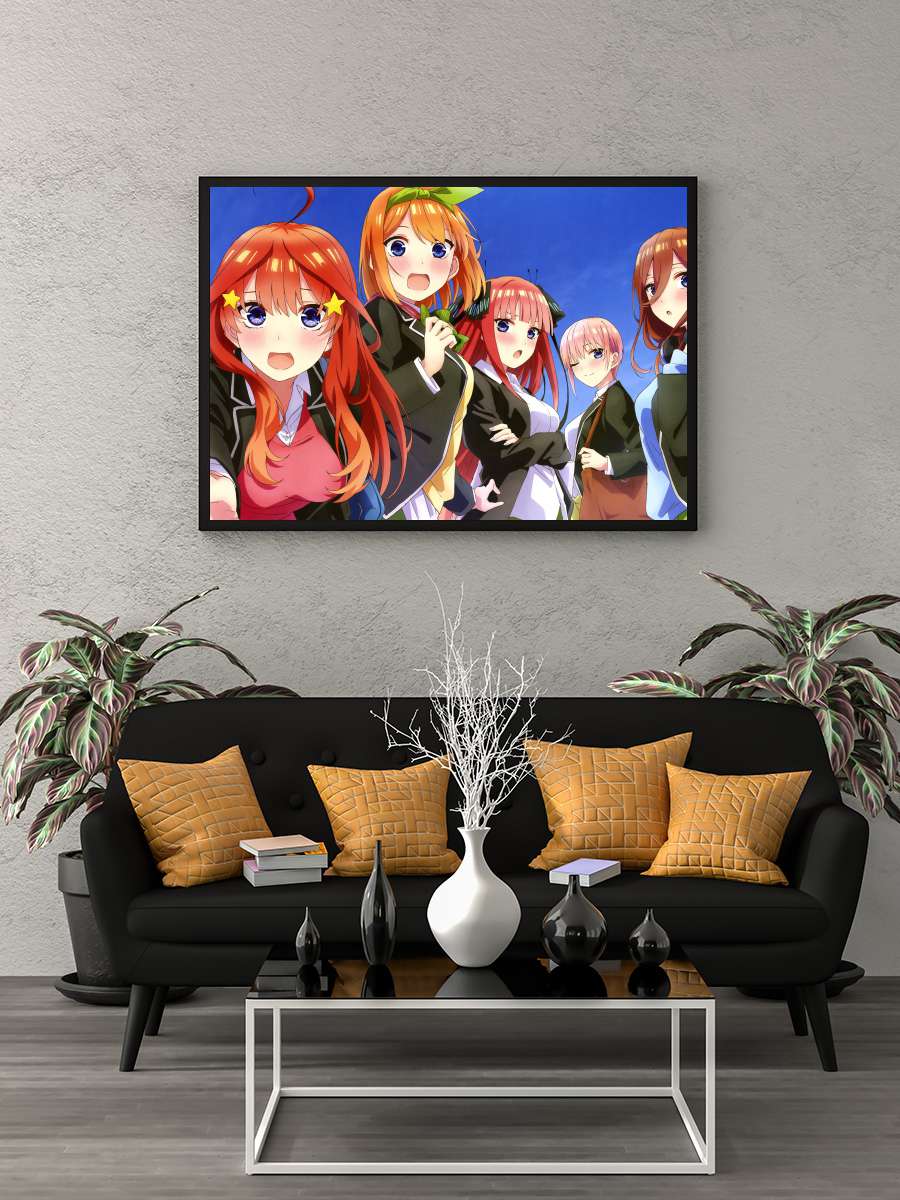 5-toubun no Hanayome - 五等分の花嫁 Dizi Tablo Siyah Çerçeveli Dizi Poster Duvar Tablo