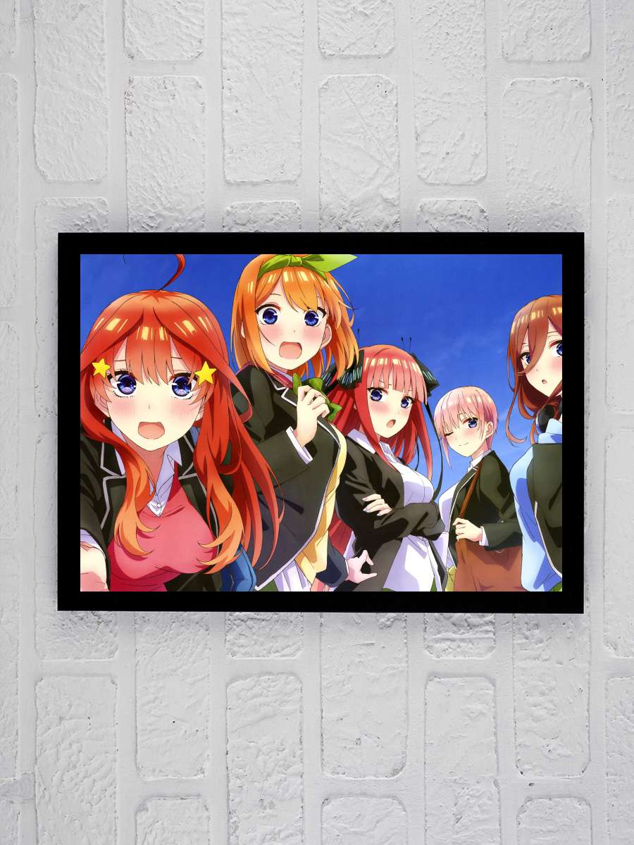 5-toubun no Hanayome - 五等分の花嫁 Dizi Tablo Siyah Çerçeveli Dizi Poster Duvar Tablo