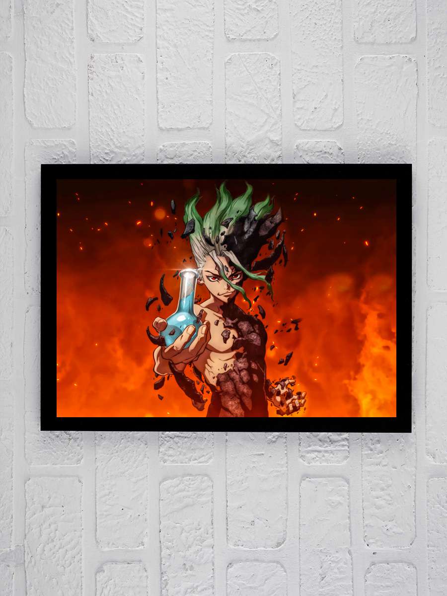 Dr. Stone - Dr.STONE Dizi Tablo Siyah Çerçeveli Dizi Poster Duvar Tablo