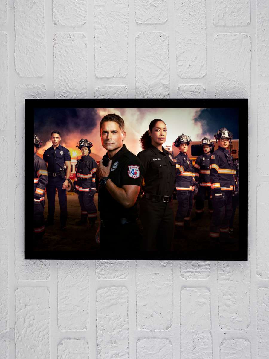 9-1-1: Lone Star Dizi Tablo Siyah Çerçeveli Dizi Poster Duvar Tablo