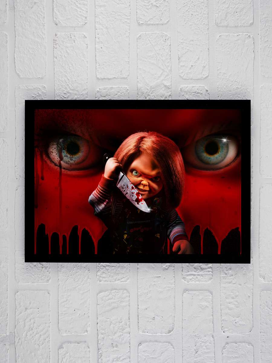 Chucky Dizi Tablo Siyah Çerçeveli Dizi Poster Duvar Tablo