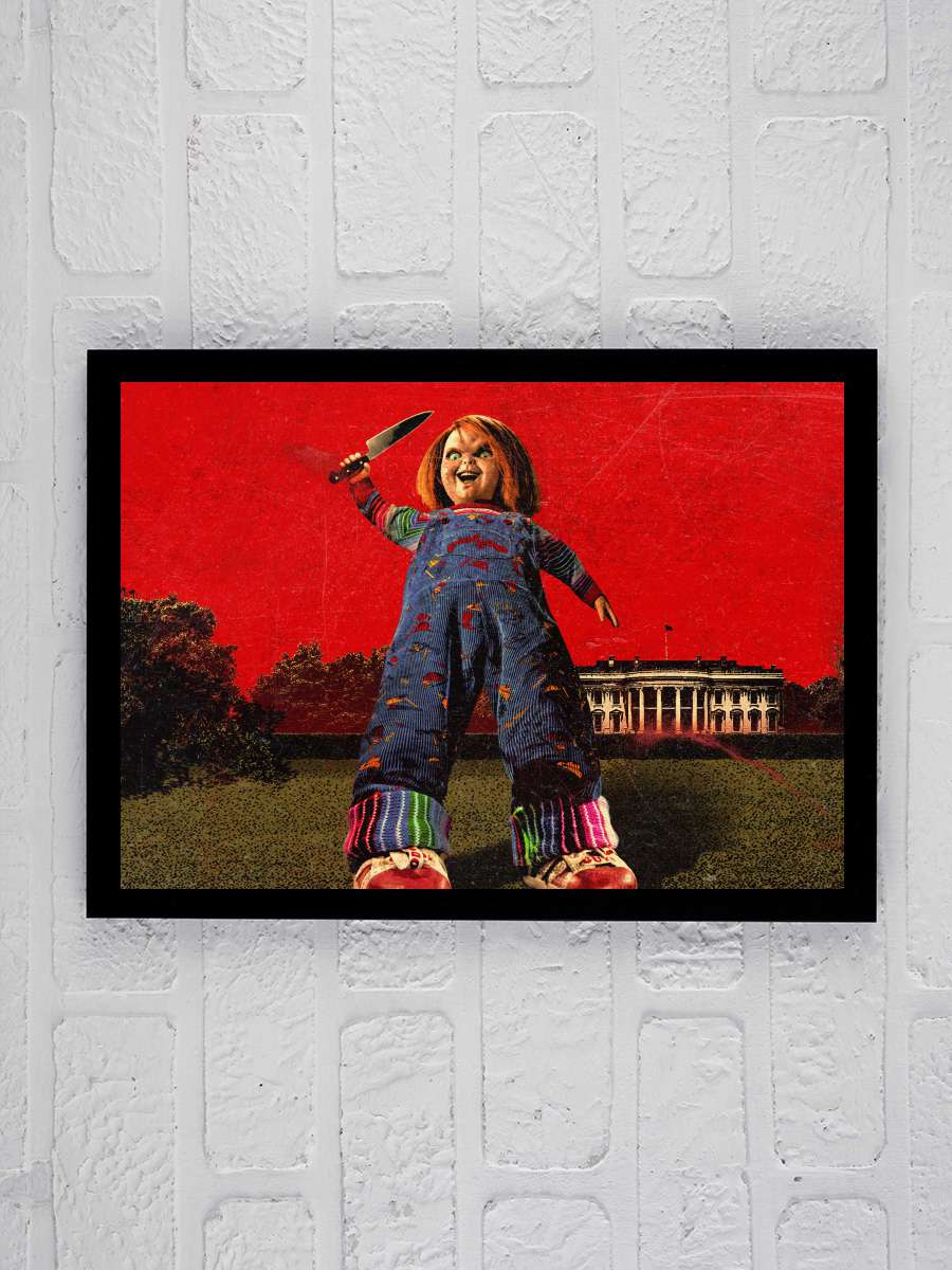 Chucky Dizi Tablo Siyah Çerçeveli Dizi Poster Duvar Tablo