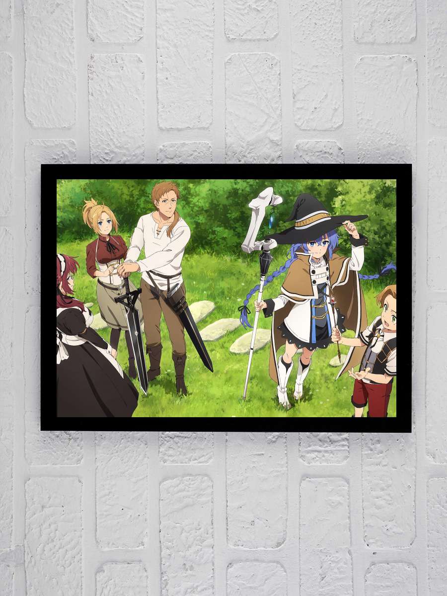 Mushoku Tensei: Isekai Ittara Honki Dasu - 無職転生 ～異世界行ったら本気だす～ Dizi Tablo Siyah Çerçeveli Dizi Poster Duvar Tablo