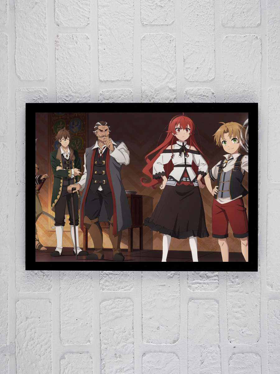 Mushoku Tensei: Isekai Ittara Honki Dasu - 無職転生 ～異世界行ったら本気だす～ Dizi Tablo Siyah Çerçeveli Dizi Poster Duvar Tablo