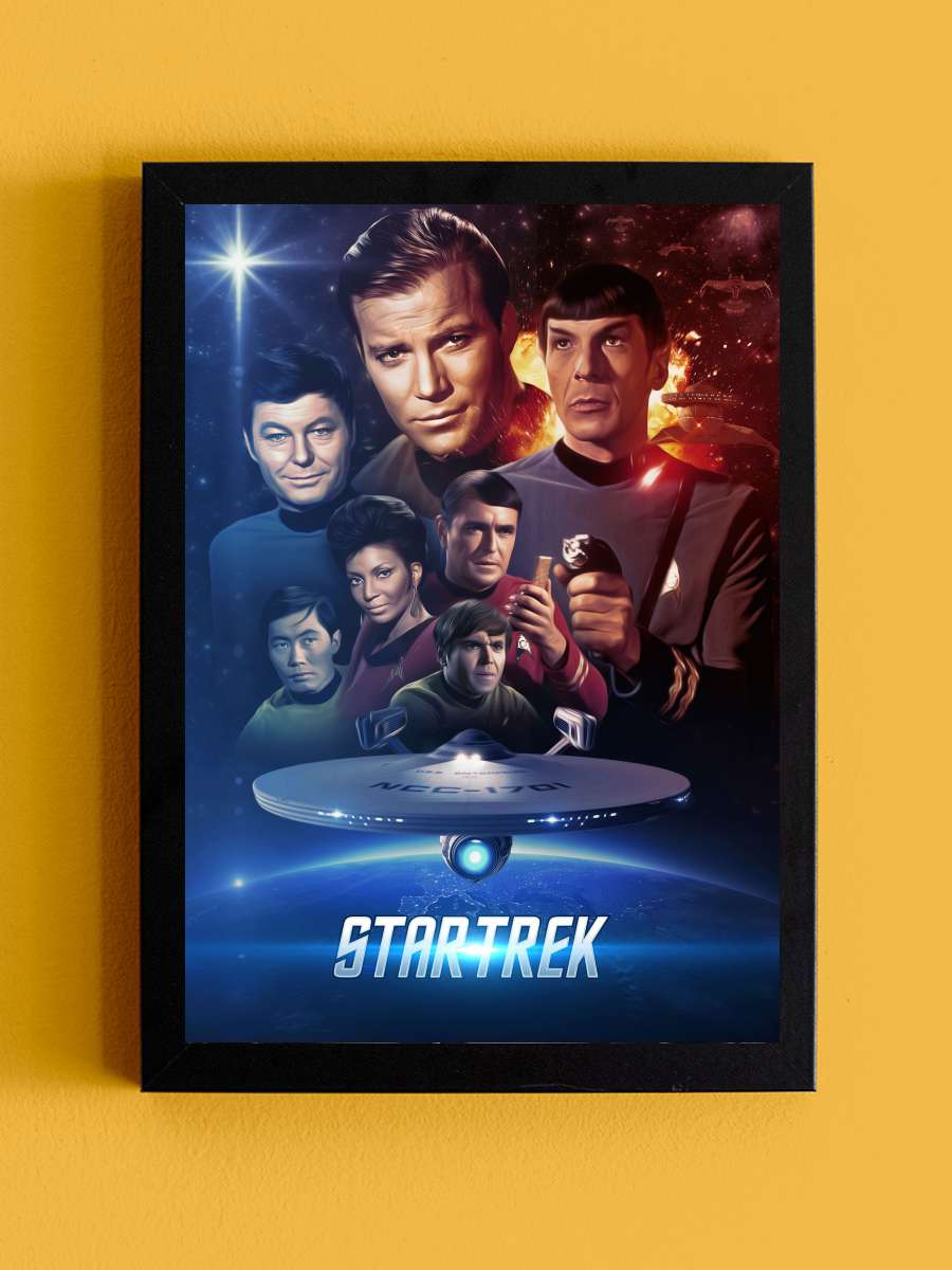 Star Trek Dizi Tablo Siyah Çerçeveli Dizi Poster Duvar Tablo