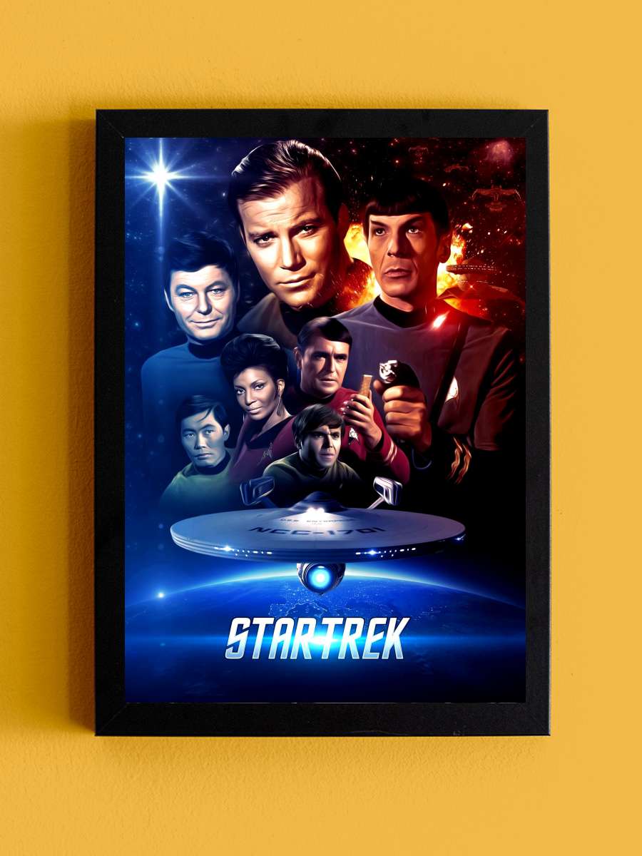 Star Trek Dizi Tablo Siyah Çerçeveli Dizi Poster Duvar Tablo