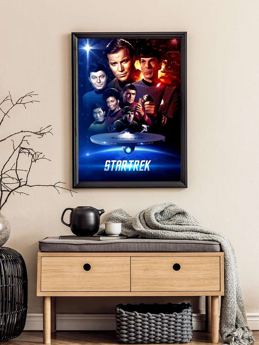 Star Trek Dizi Tablo Siyah Çerçeveli Dizi Poster Duvar Tablo