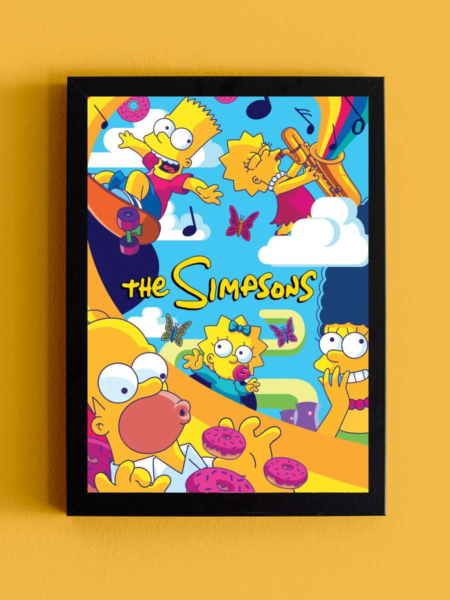 The Simpsons Dizi Tablo Siyah Çerçeveli Dizi Poster Duvar Tablo