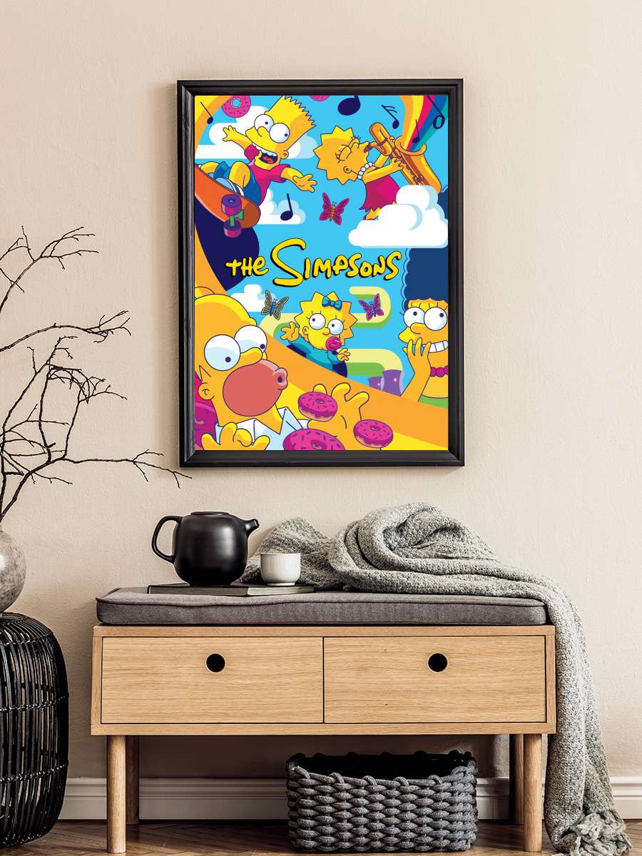 The Simpsons Dizi Tablo Siyah Çerçeveli Dizi Poster Duvar Tablo