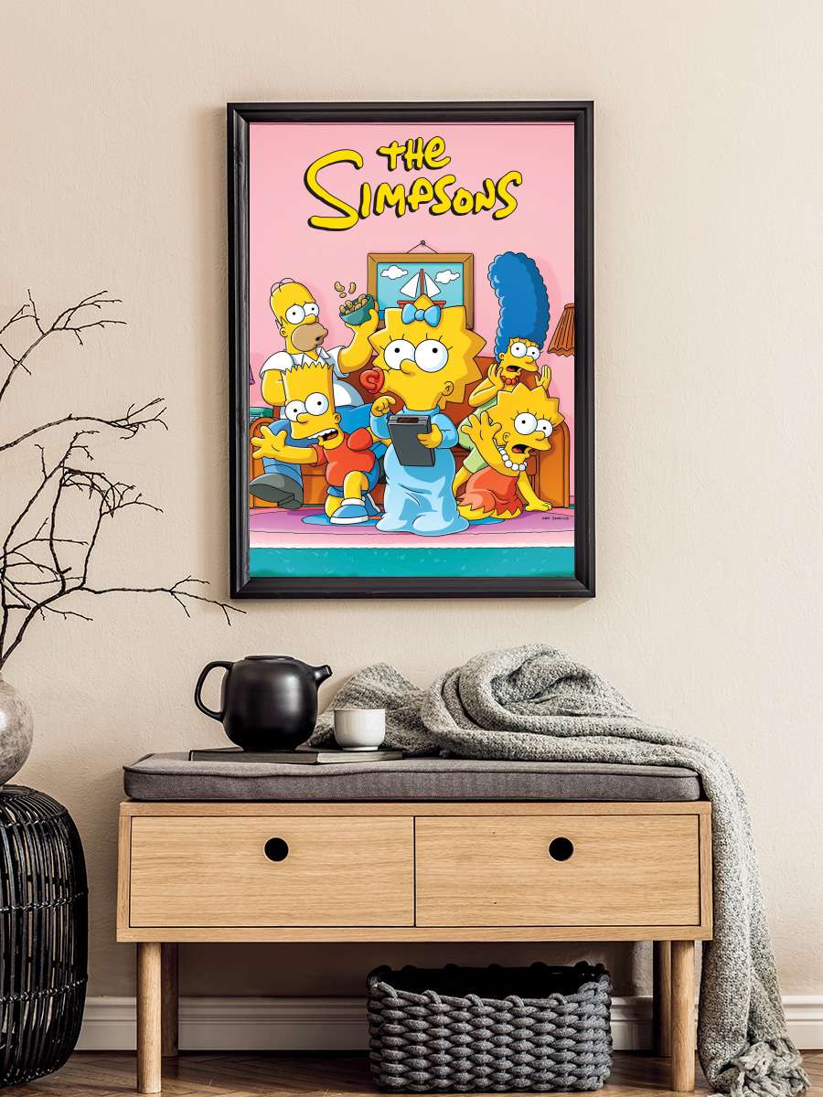 The Simpsons Dizi Tablo Siyah Çerçeveli Dizi Poster Duvar Tablo