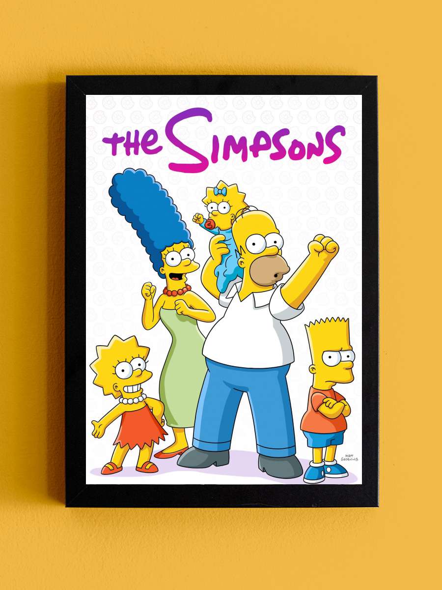 The Simpsons Dizi Tablo Siyah Çerçeveli Dizi Poster Duvar Tablo