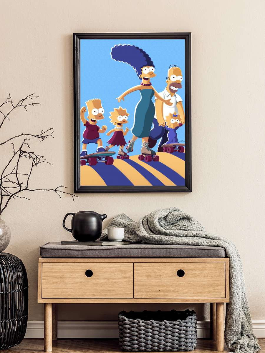 The Simpsons Dizi Tablo Siyah Çerçeveli Dizi Poster Duvar Tablo