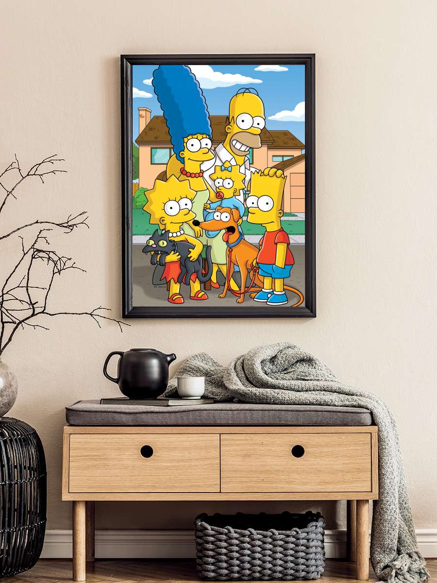 The Simpsons Dizi Tablo Siyah Çerçeveli Dizi Poster Duvar Tablo