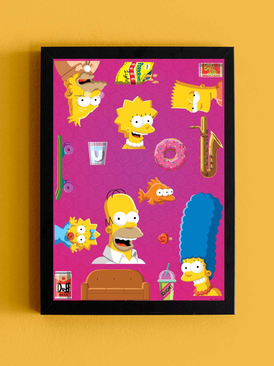 The Simpsons Dizi Tablo Siyah Çerçeveli Dizi Poster Duvar Tablo