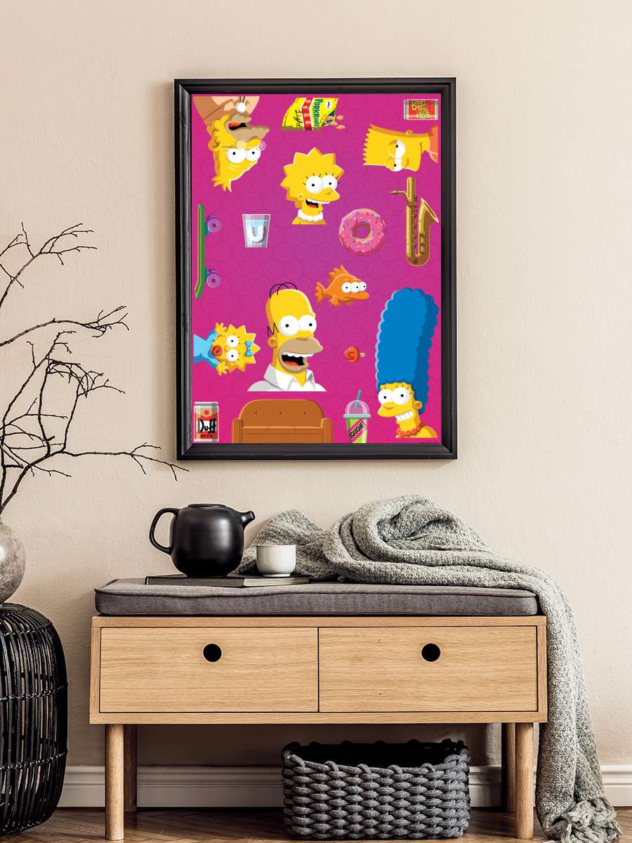 The Simpsons Dizi Tablo Siyah Çerçeveli Dizi Poster Duvar Tablo