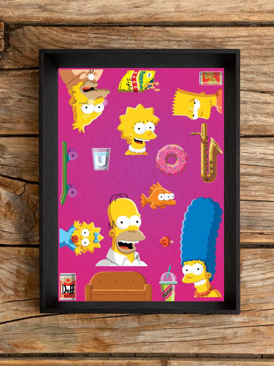 The Simpsons Dizi Tablo Siyah Çerçeveli Dizi Poster Duvar Tablo