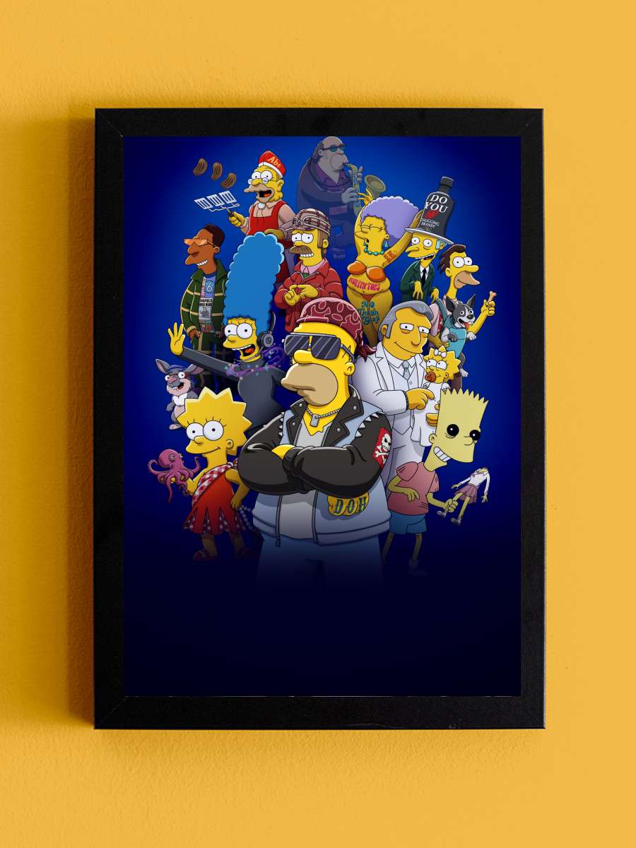 The Simpsons Dizi Tablo Siyah Çerçeveli Dizi Poster Duvar Tablo