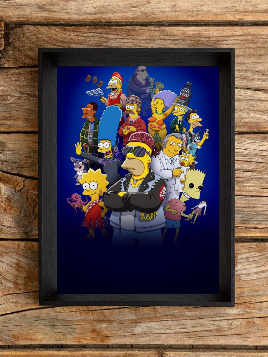 The Simpsons Dizi Tablo Siyah Çerçeveli Dizi Poster Duvar Tablo