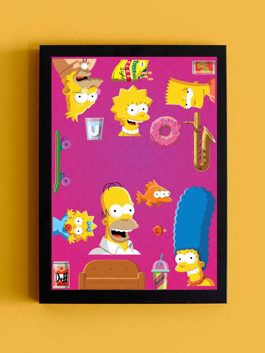 The Simpsons Dizi Tablo Siyah Çerçeveli Dizi Poster Duvar Tablo