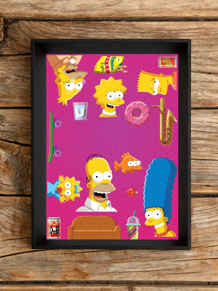 The Simpsons Dizi Tablo Siyah Çerçeveli Dizi Poster Duvar Tablo