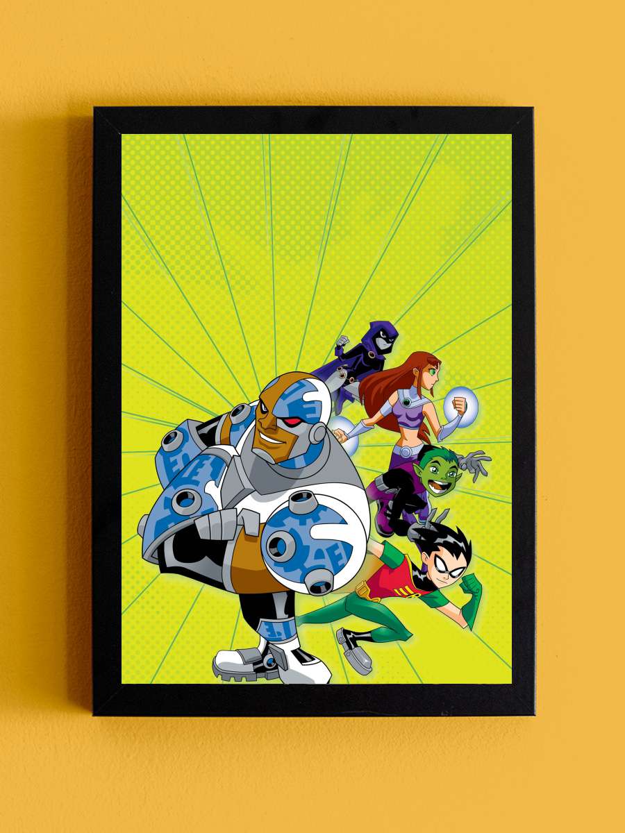 Teen Titans Dizi Tablo Siyah Çerçeveli Dizi Poster Duvar Tablo