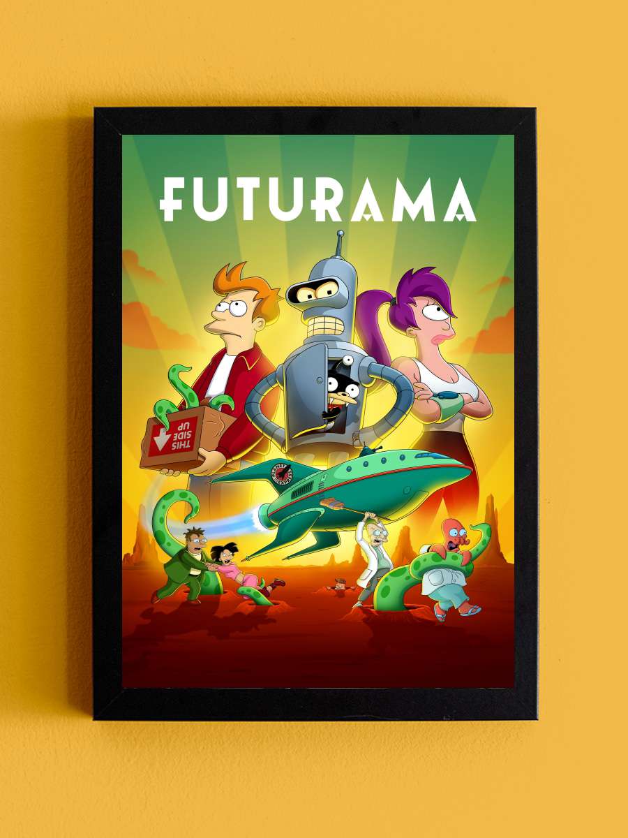 Futurama Dizi Tablo Siyah Çerçeveli Dizi Poster Duvar Tablo