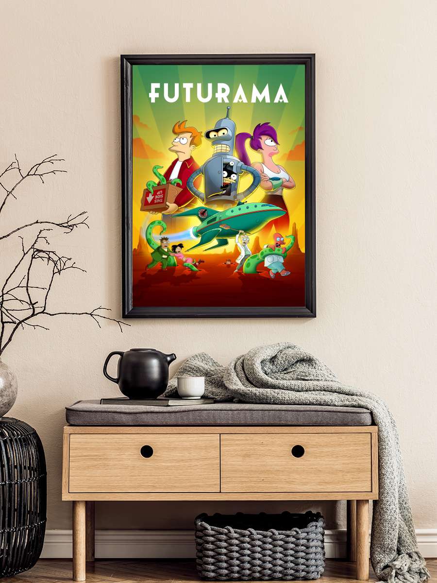 Futurama Dizi Tablo Siyah Çerçeveli Dizi Poster Duvar Tablo