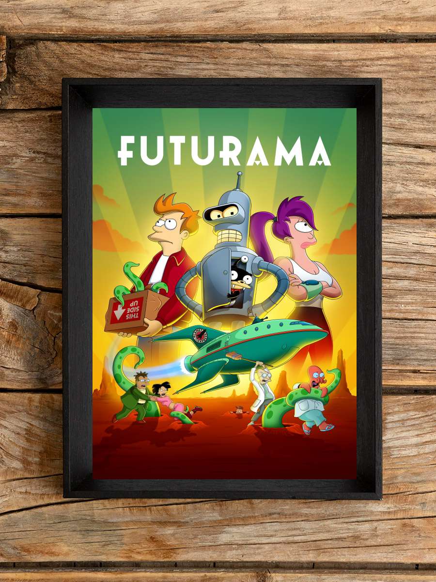 Futurama Dizi Tablo Siyah Çerçeveli Dizi Poster Duvar Tablo