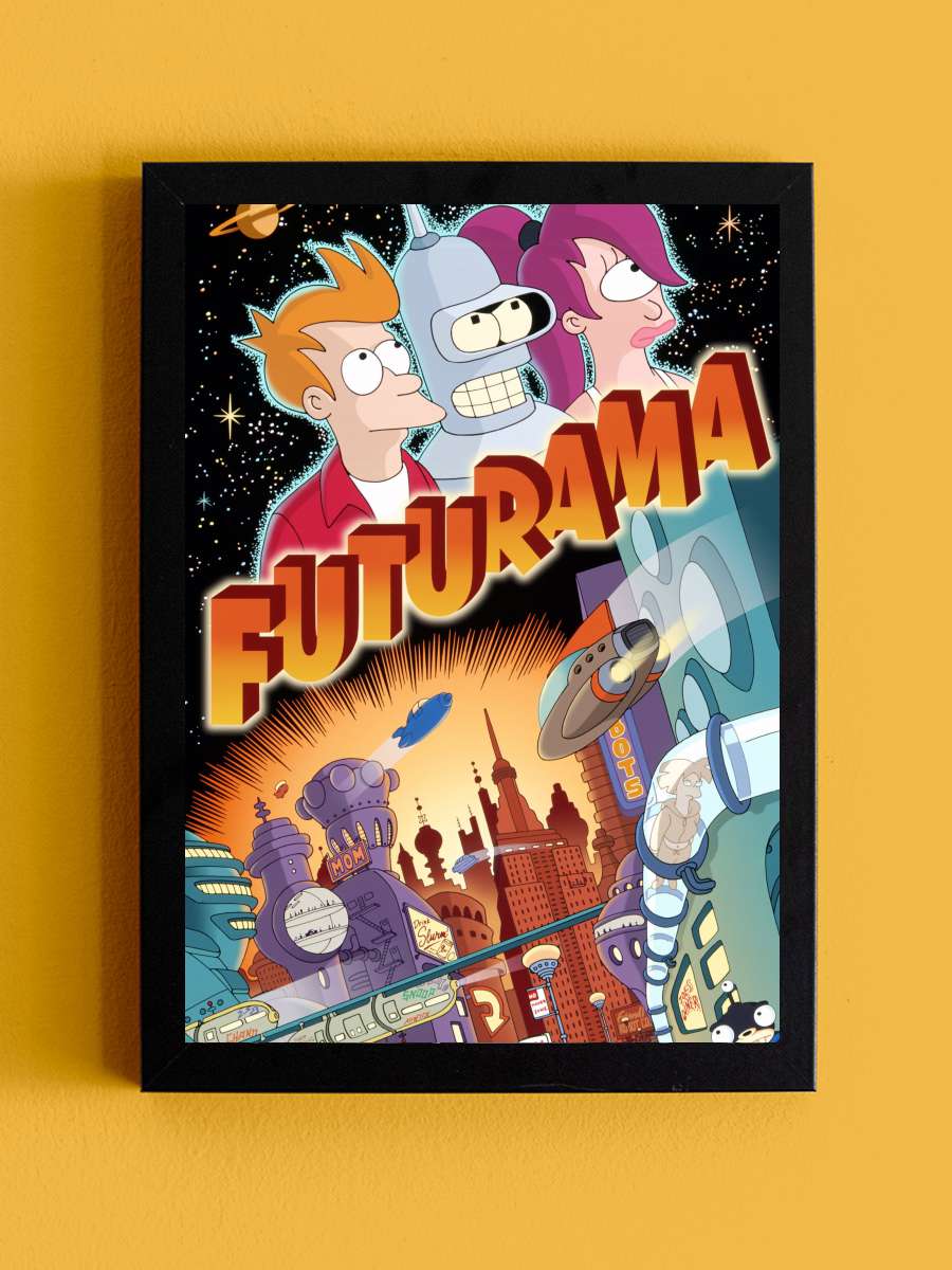 Futurama Dizi Tablo Siyah Çerçeveli Dizi Poster Duvar Tablo