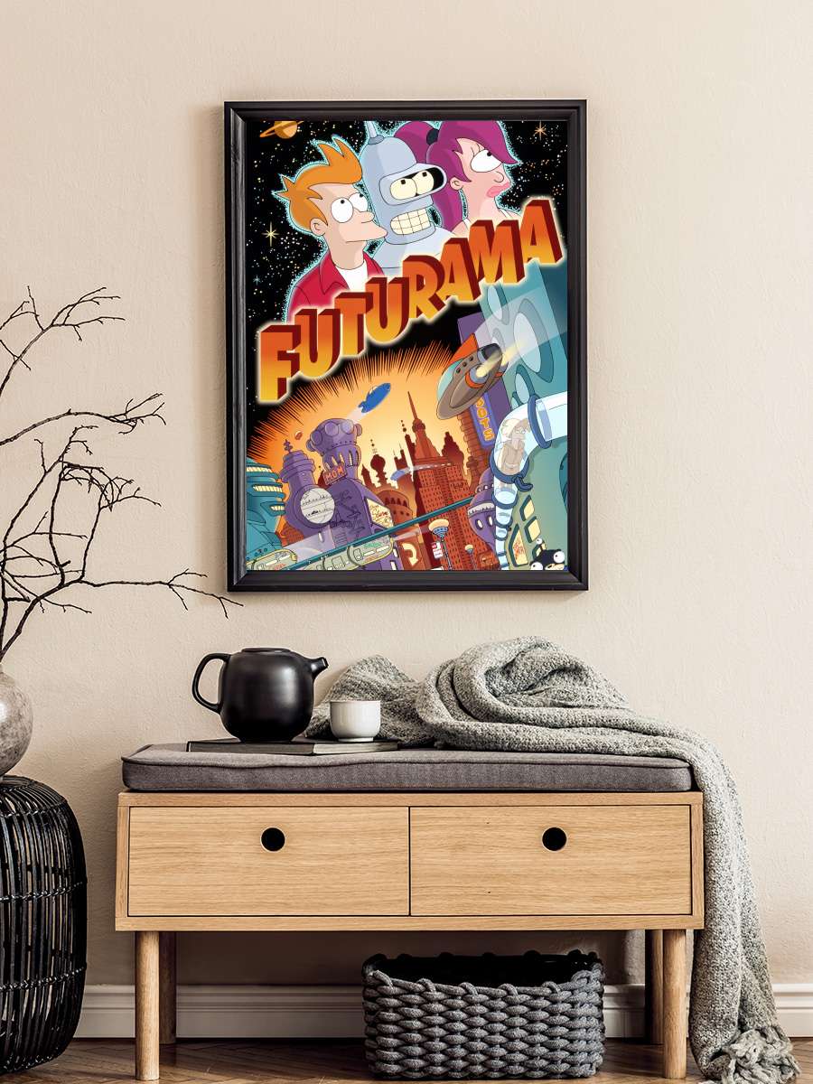 Futurama Dizi Tablo Siyah Çerçeveli Dizi Poster Duvar Tablo