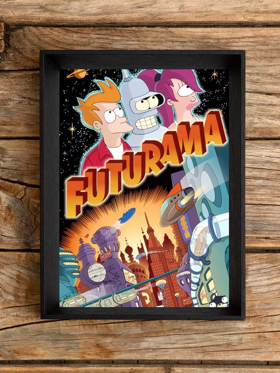 Futurama Dizi Tablo Siyah Çerçeveli Dizi Poster Duvar Tablo