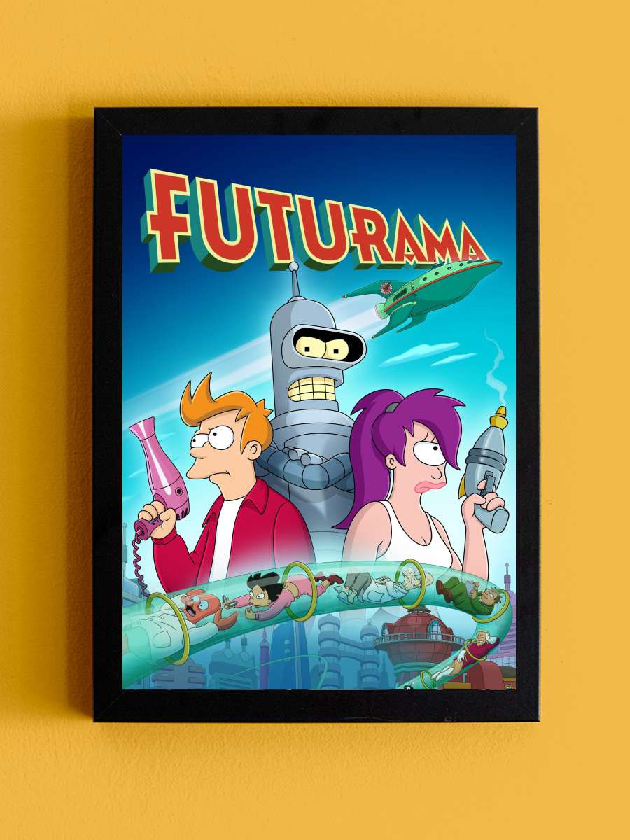 Futurama Dizi Tablo Siyah Çerçeveli Dizi Poster Duvar Tablo