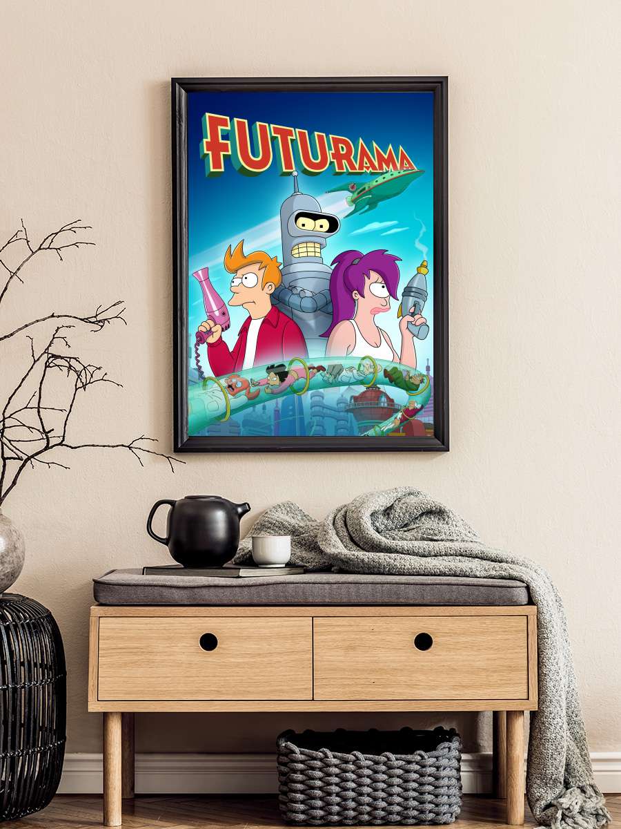 Futurama Dizi Tablo Siyah Çerçeveli Dizi Poster Duvar Tablo