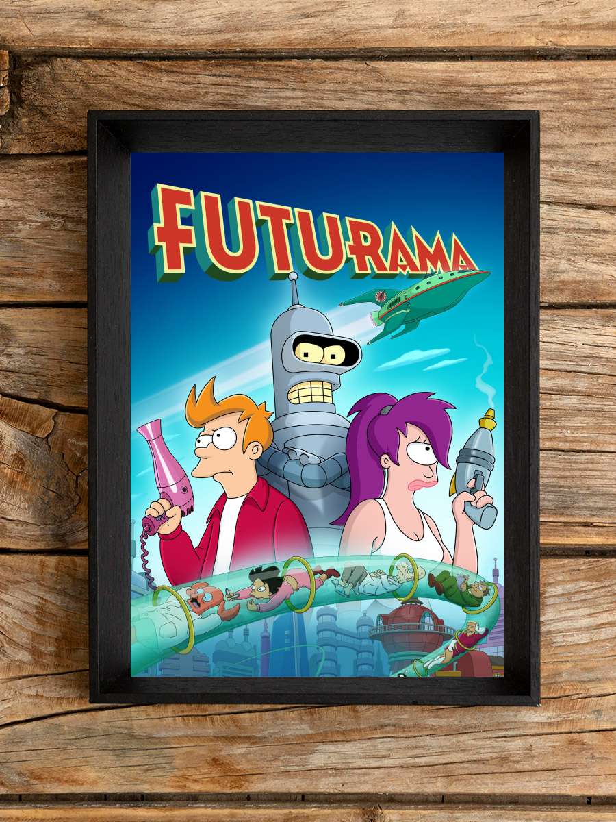 Futurama Dizi Tablo Siyah Çerçeveli Dizi Poster Duvar Tablo