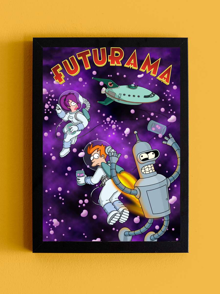 Futurama Dizi Tablo Siyah Çerçeveli Dizi Poster Duvar Tablo